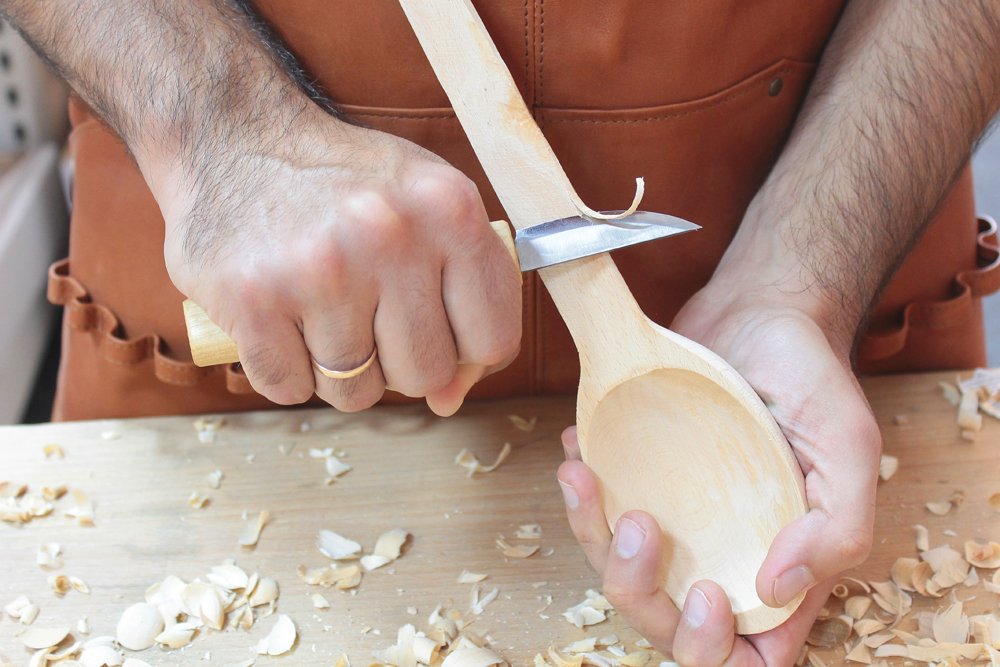 BeaverCraft C1 Whittling Knife Wood Carving Knife Beginner Sloyd Knife Whittling Tools Roughing Sloyd Carving Knife - มีดแกะสลักไม้รุ่นมาตรฐาน (Made in Ukraine)