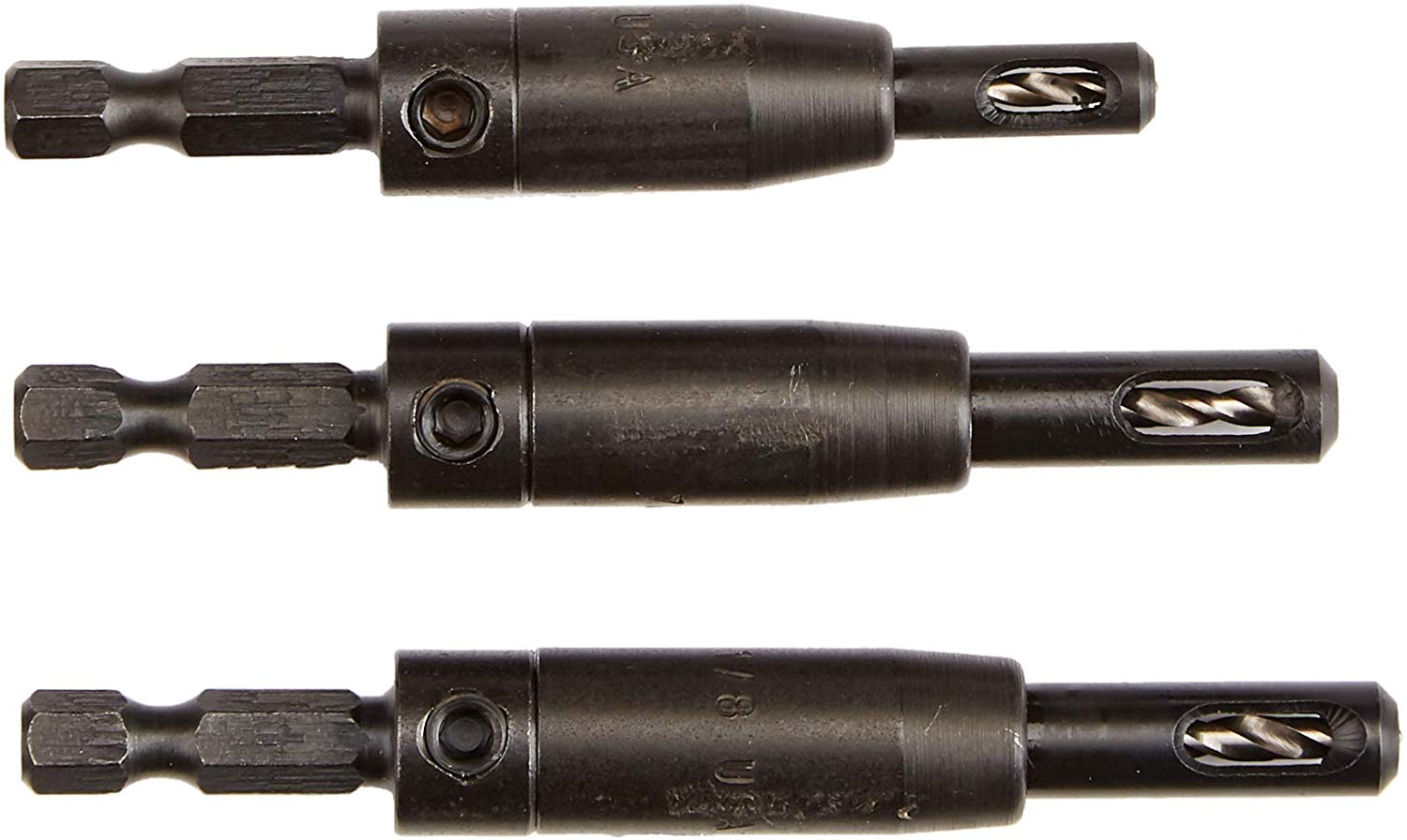 BOSCH CC2430 - Clic-Change 3-Piece Self-Centering Drill Bit Assortment - ชุดดอกสว่านบังคับเจาะกึ่งกลางรู 3 ขนาดแบบสวมเร็ว (Made in U.S.A.)