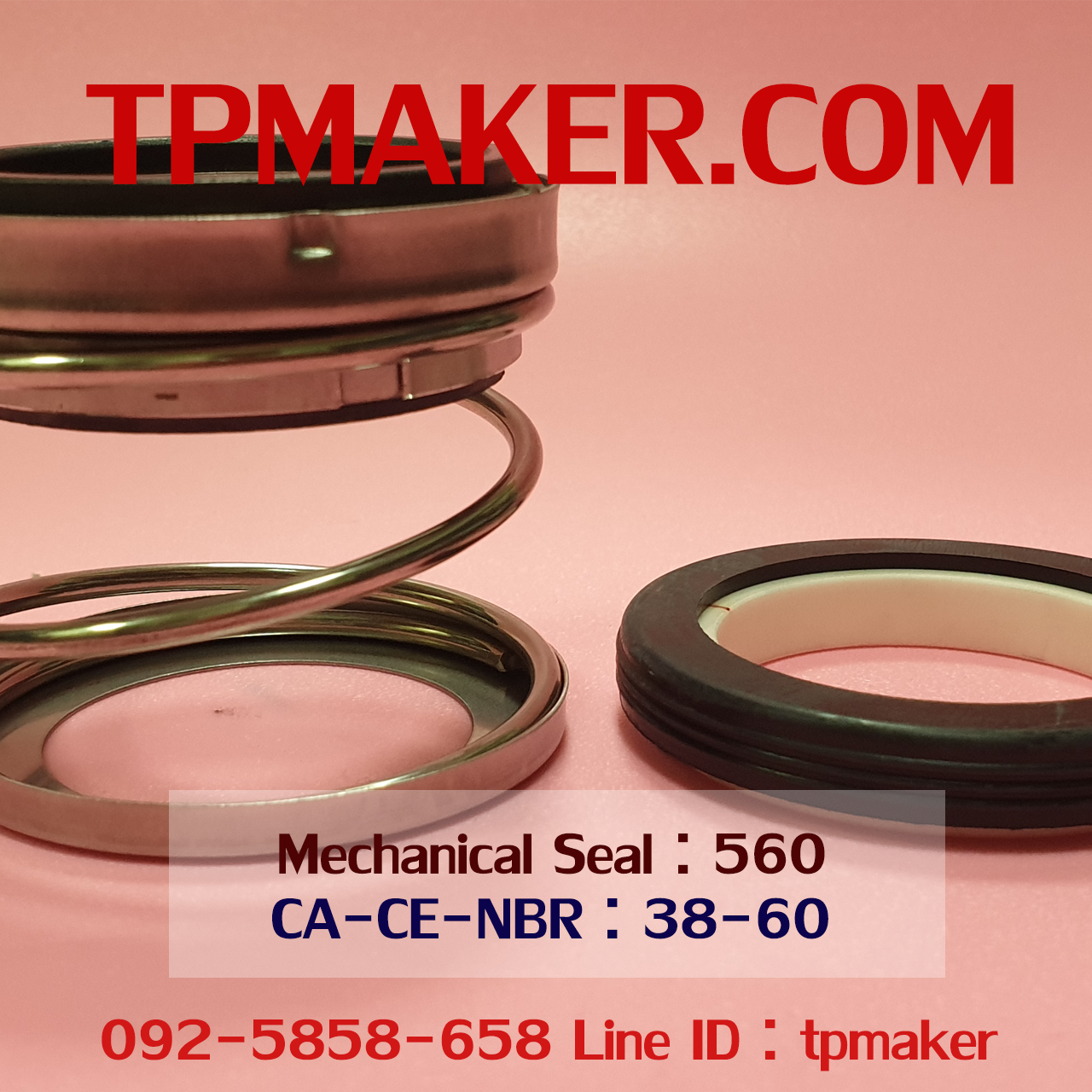 Mechanical Seal แมคคานิคอล ซีล : รุ่น560 สปริงตรง : 38-60 CA-CE-NBR