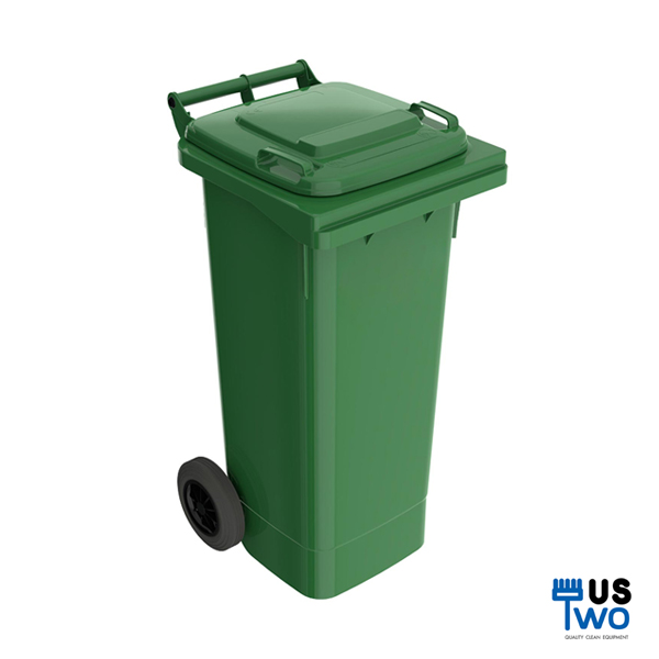 ถังขยะใหญ่พร้อมล้อเข็น 240 ลิตร ฝาเรียบ ไม่มีสกรีน