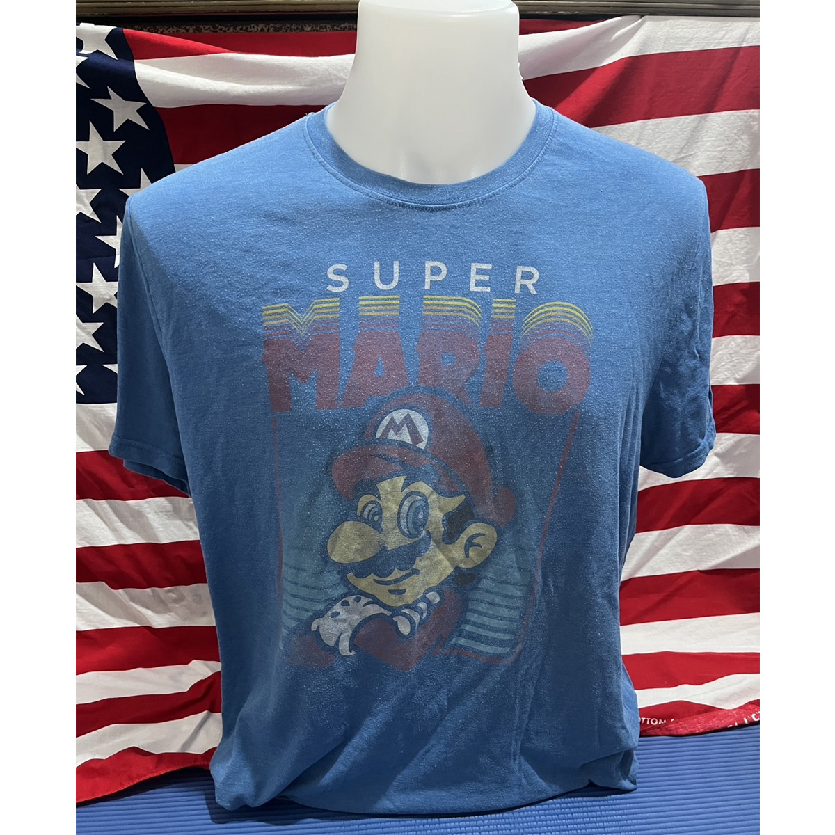 เสื้อยืดวินเทจมือสอง Vintage T-Shirt ลายการ์ตูน Super Mario Bros ซูเปอร์มาริโอ้ มือสอง