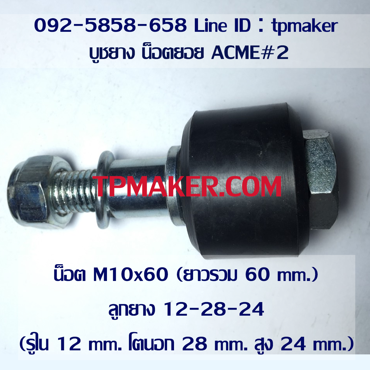 น็อตสกรู น็อตยอย ยางน็อตยอย ACME2 : M10x60 : 12-28-24