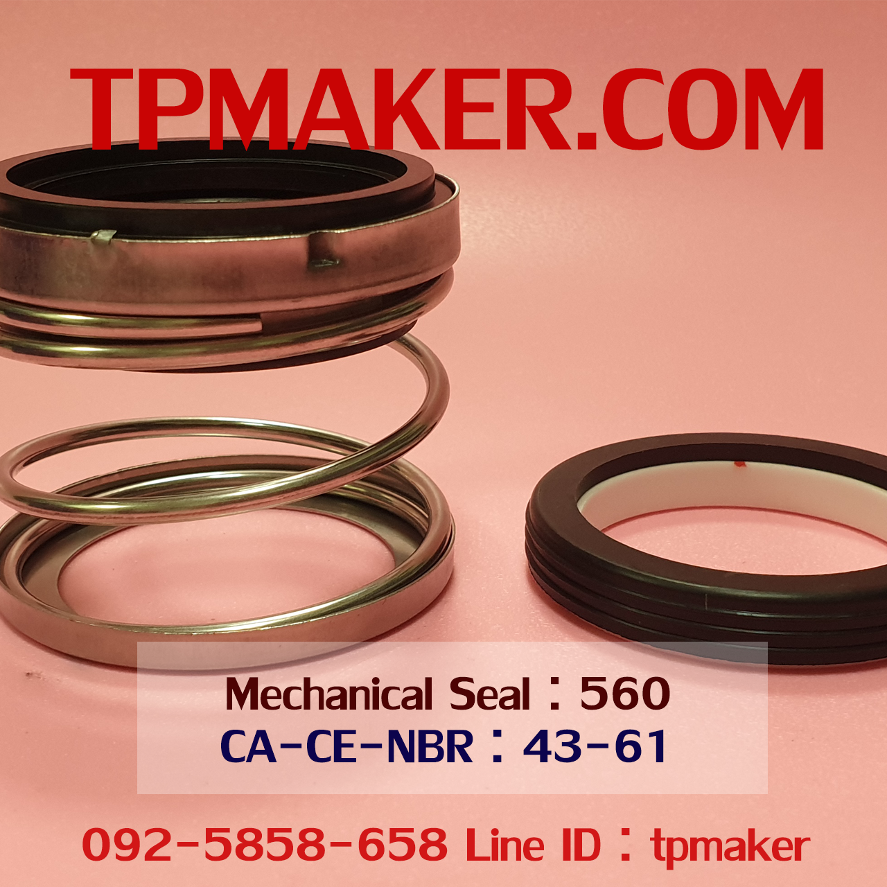 Mechanical Seal แมคคานิคอล ซีล : รุ่น560 สปริงตรง : 43-61 CA-CE-NBR