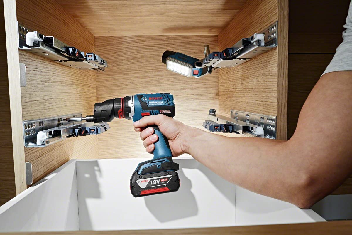 BOSCH GSR 18 V-EC FC2 - 18V Cordless Drill Driver with 2x 4.0 Ah batteries and charger - สว่านไขควงไร้สาย 18V. (แบต 4.0 Ah x 2ก้อน และแท่นชาร์จ รุ่น GSR 18V-EC FC2 - 06019E1170