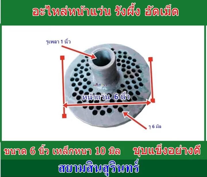 หน้าแว่นอัดเม็ด ขนาด 6 นิ้ว