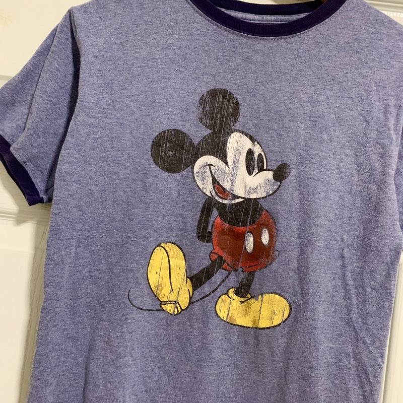 เสื้อยืดมิกกี้เมาส์ วินเทจ Mickey Mouse งานป้าย Disney ผ้าเก่า เสื้อยืดมือสอง สำหรับผู้หญิงเฉพาะ