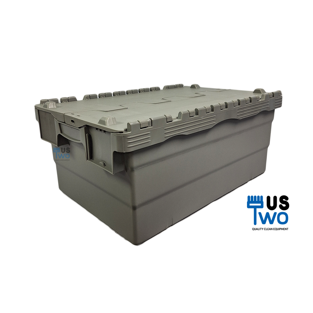 ลังพลาสติกทึบ ฝาพับคู่เตี้ย 42 ลิตร