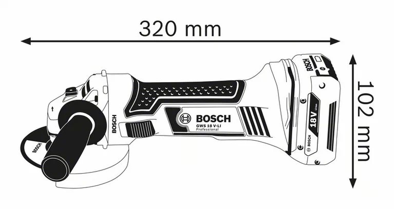 BOSCH GWS 18V-LI Cordless Angle Grinder (Solo) เครื่องเจียรไร้สายมอเตอร์ไร้สายขนาด 4 นิ้ว BOSCH รุ่น GWS 18V-LI (เครื่องเปล่า ไม่มีแบตเตอรี่ ไม่มีแท่นชาร์จ) - 060193A3L5