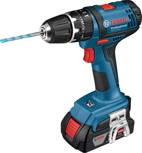 BOSCH GSB 18-2-LI สว่านกระแทกไร้สาย 18V (แบต 2 ก้อน)- 06019D23K0