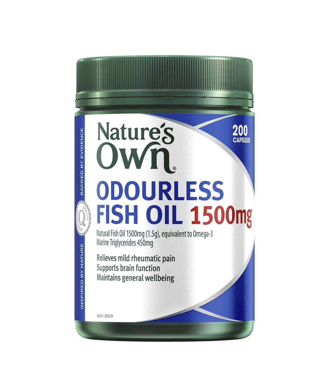 Nature's Own Odourless Fish Oil 1500 mg (200 แคปซูล)