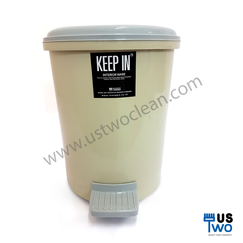 ถังผงอนามัยแบบเหยียบ ทรงกลมขนาด 18 ลิตร