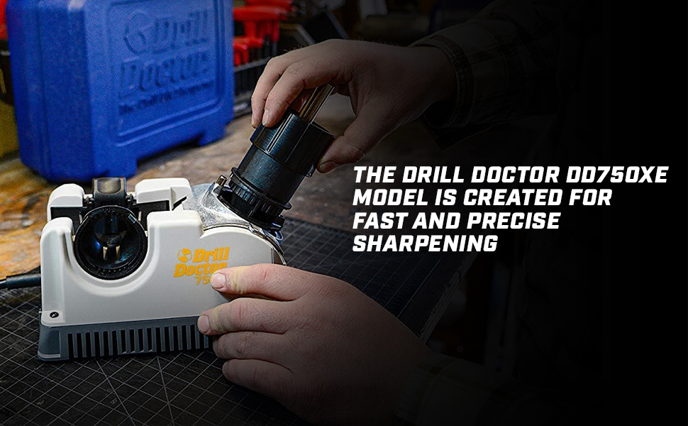 DRILL DOCTOR 750X/ XE Drill Bit Sharpener - เครื่องลับคมดอกสว่านด้วยเพชร ลับดอกได้ตั้งแต่ขนาด 3/32 นิ้ว จนถึง 3/4 นิ้ว (ประมาณ 2.39 มม. ถึง 19 มม.) (สินค้าสั่งซื้อล่วงหน้า Pre-Order)