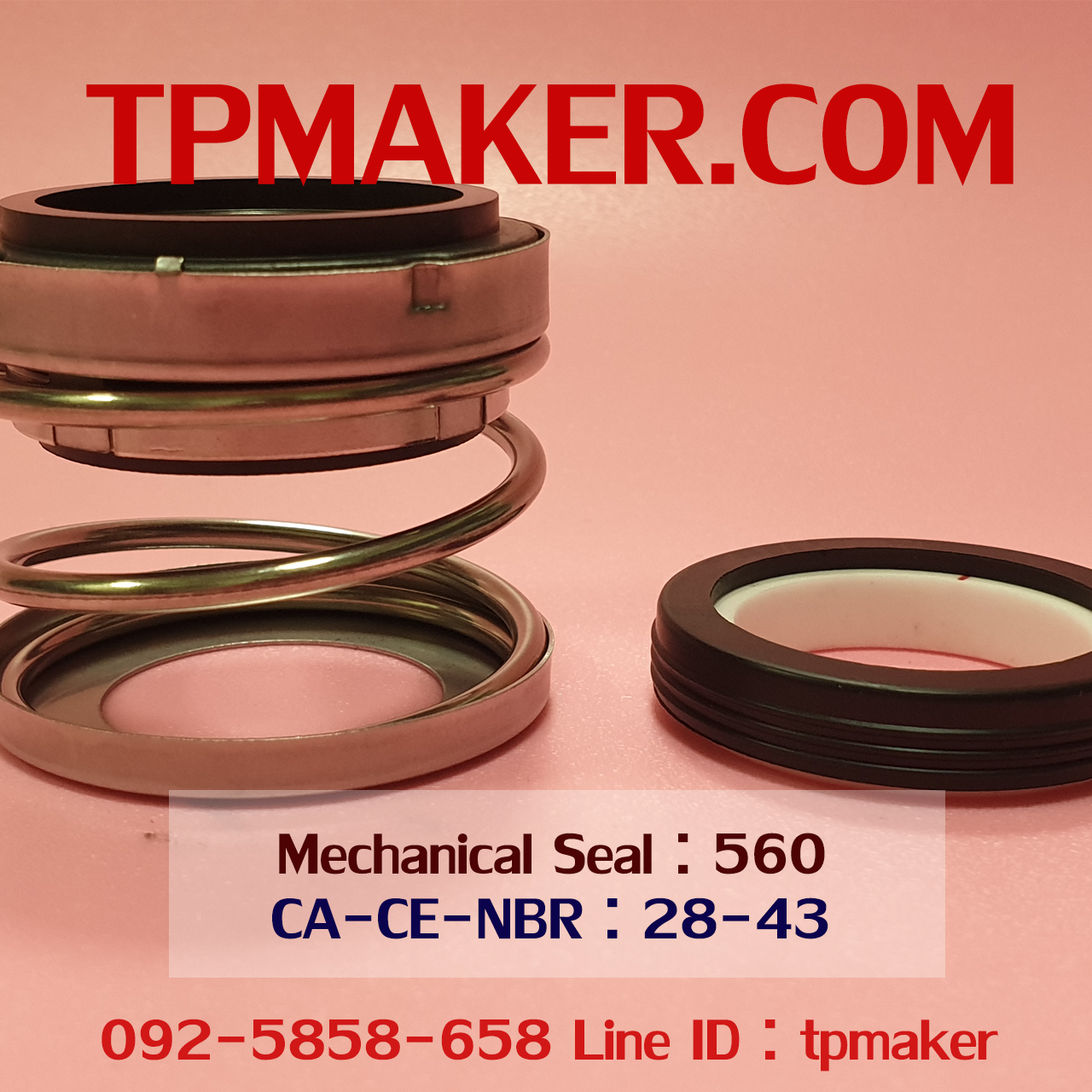 Mechanical Seal แมคคานิคอล ซีล : รุ่น560 สปริงตรง : 28-43 CA-CE-NBR