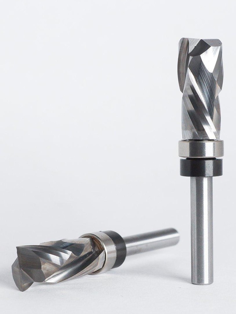 SIT TOOL SIT-UDP9114 Ultimate Plunge/ Pattern Bit Solid Carbide Compression Spiral Bit, 1/4"Shank, 1/2"Cutting Diameter, 1" Cutting Length - ดอกทริมเมอร์เกลียวกัดขอบไม้ชนิดคาร์ไบด์ทั้งแท่งสำหรับเดินตามแบบ คมเกลียวกัดขึ้นลง ลูกปืนโคนดอก แกน