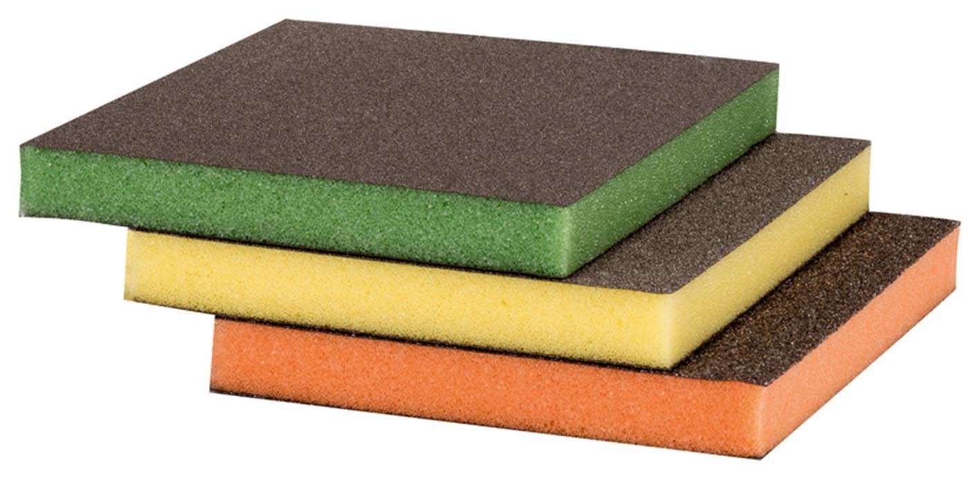 ฟองน้ำขัดถู กระดาษทรายฟองน้ำ Bosch รุ่น Contour (แพ็ค 3 ชิ้น) - Abrasive Sponge Set - Blue (3-Piece) - 2608621254