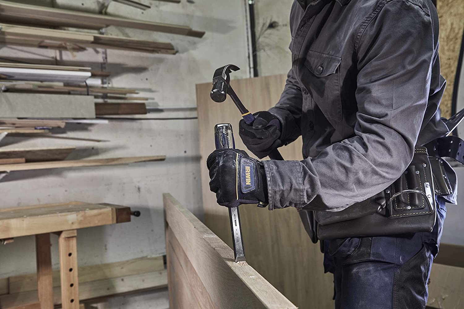 IRWIN Marples M750 Splitproof Soft Touch Chisel Set 5, ชุดสิ่วงานไม้ IRWIN Marples 5 ขนาดรุ่น M750 ในซองผ้าใบ - 10503421