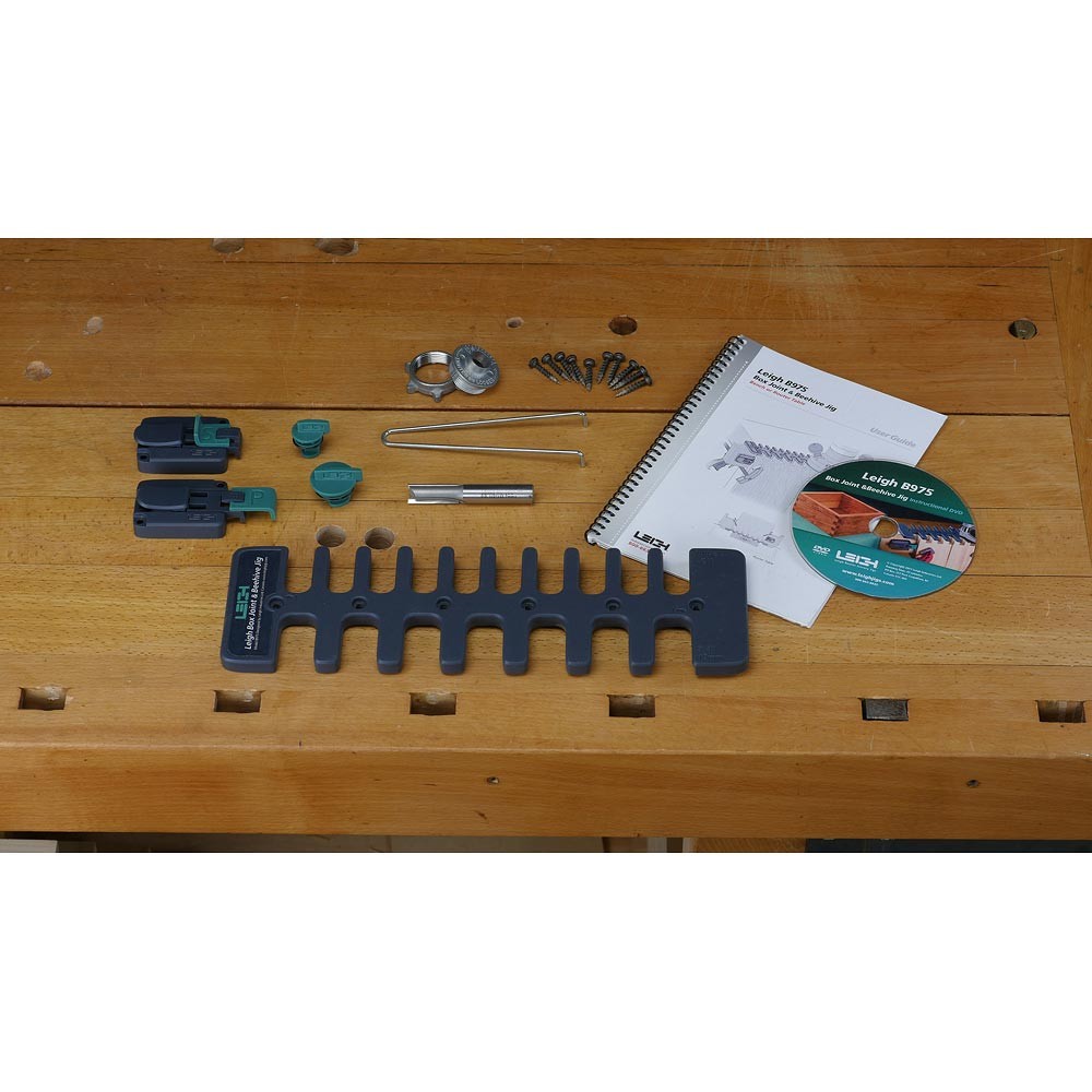 LEIGH B975 Box Joint & Beehive Jig with BOSCH Adapter - จิ๊กทำเดือยกล่องด้วยเร้าเตอร์ หรือโต๊ะเร้าเตอร์ พร้อมอแดปเตอร์ใช้กับเร้าเตอร์ Bosch GOF 1600 CE/ GMF 1600 CE (Made in Canada)