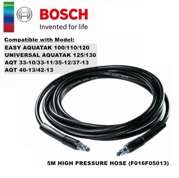 BOSCH F016F05013 5.0m High Pressure Hose - สายเครื่องฉีดน้ำแรงดันสูง BOSCH รุ่น F016F05013 สำหรับเครื่องฉีดน้ำรุ่น Aquatak 100, 110, 120, 125 - F016F05013