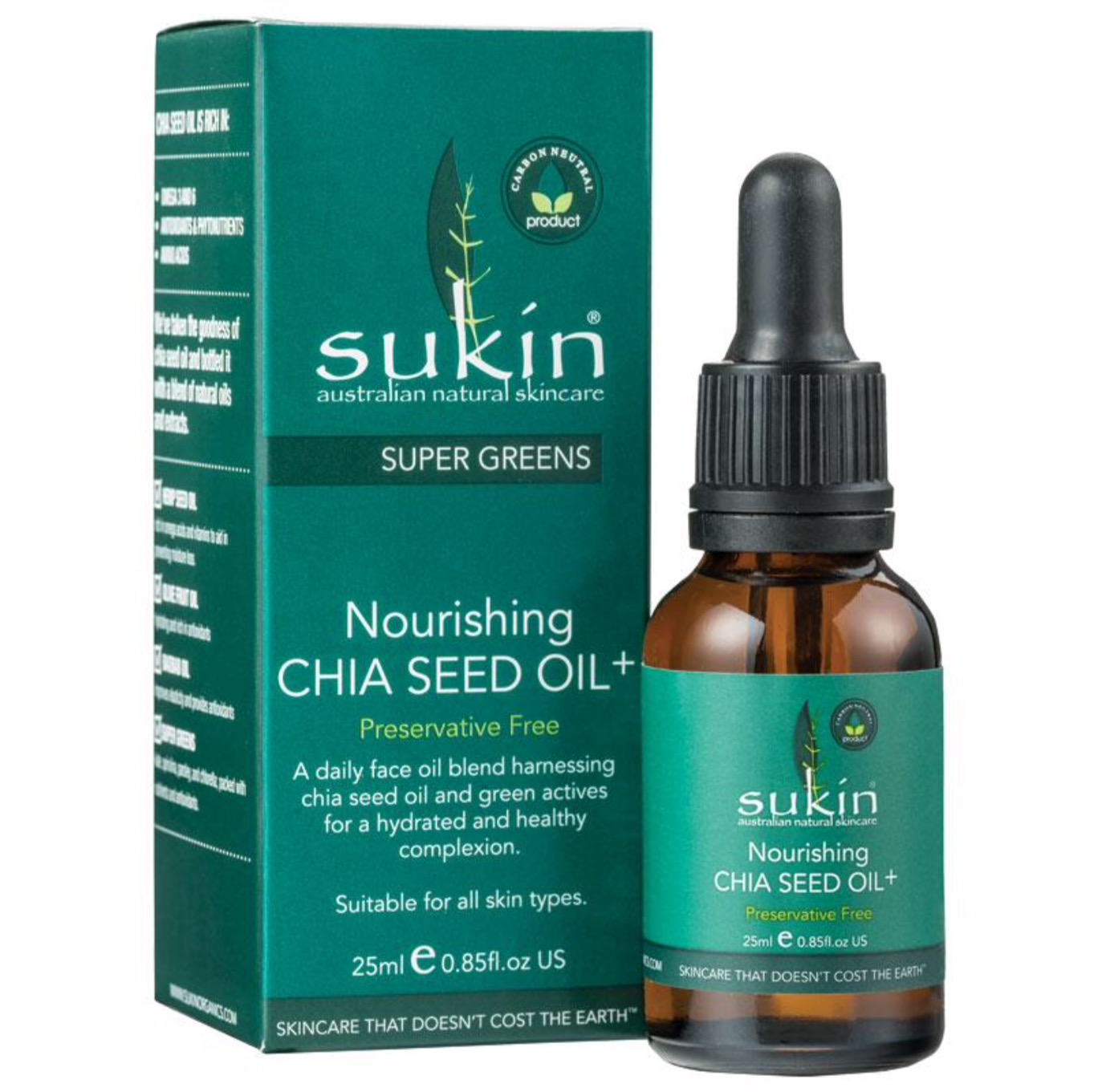Sukin Super Greens Nourishing Chia Seed Oil (25 ml)