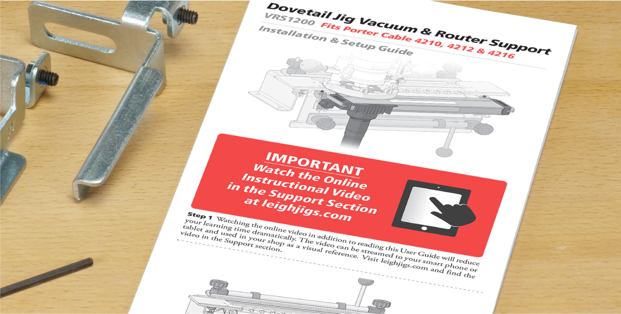 LEIGH VRS1200 Vacuum & Router Support for Porter-Cable 4200 Series (4210, 4212 และ 4216) Dovetail Jigs - ชุดดูดฝุ่นและฐานรองรับเร้าเตอร์สำหรับจิ๊กทำเดือยหางเหยี่ยว Porter Cable * (Made in Canada)