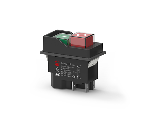 KEDU KJD17 Electromagnetic Power Button Switch (NVR) 230V/ 16A/ 1ph, 4-pins สวิทช์เปิดปิด เครื่องมืองานไม้แบบแม่เหล็กไฟฟ้า ชนิด 4 ขา KEDU รุ่น KJD17