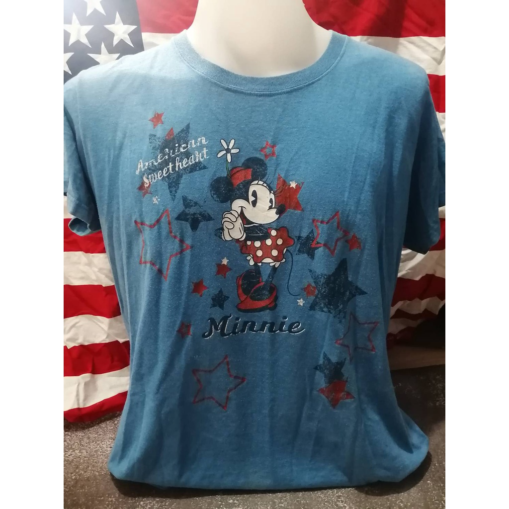 เสื้อยืดวินเทจมือสอง vintage ลายมิกนี่เมาส์ minnie mouse งานป้ายผ้าเก่า Disney เสื้อยืดมือสอง สินค้าพร้อมส่ง