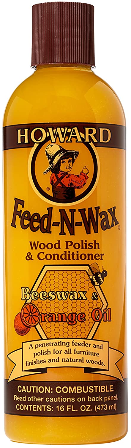 HOWARD Feed-N-Wax Wood Polish & Conditioner, 16 oz. (473mL.) - น้ำมันและแว็กซ์ รักษา ปรับสภาพเนื้อไม้ และเคลือบเงาไม้ มีกลิ่นอ่อนๆจากน้ำมันเปลือกส้ม (Made in U.S.A)