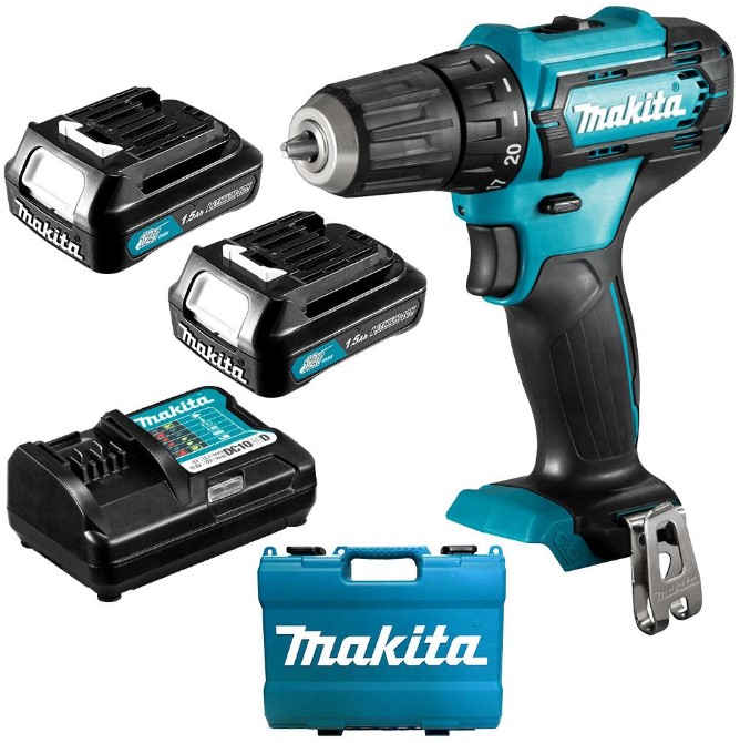 MAKITA DF333DWYE 12V Max 1.5Ah Li-ion CXT Cordless Driver Drill Combo Kit incl. spare battery and charger - สว่านไขควงไร้สาย Li-Ion 12V Max (แบต 1.5Ah x2 ก้อน พร้อมแท่นชาร์จ)