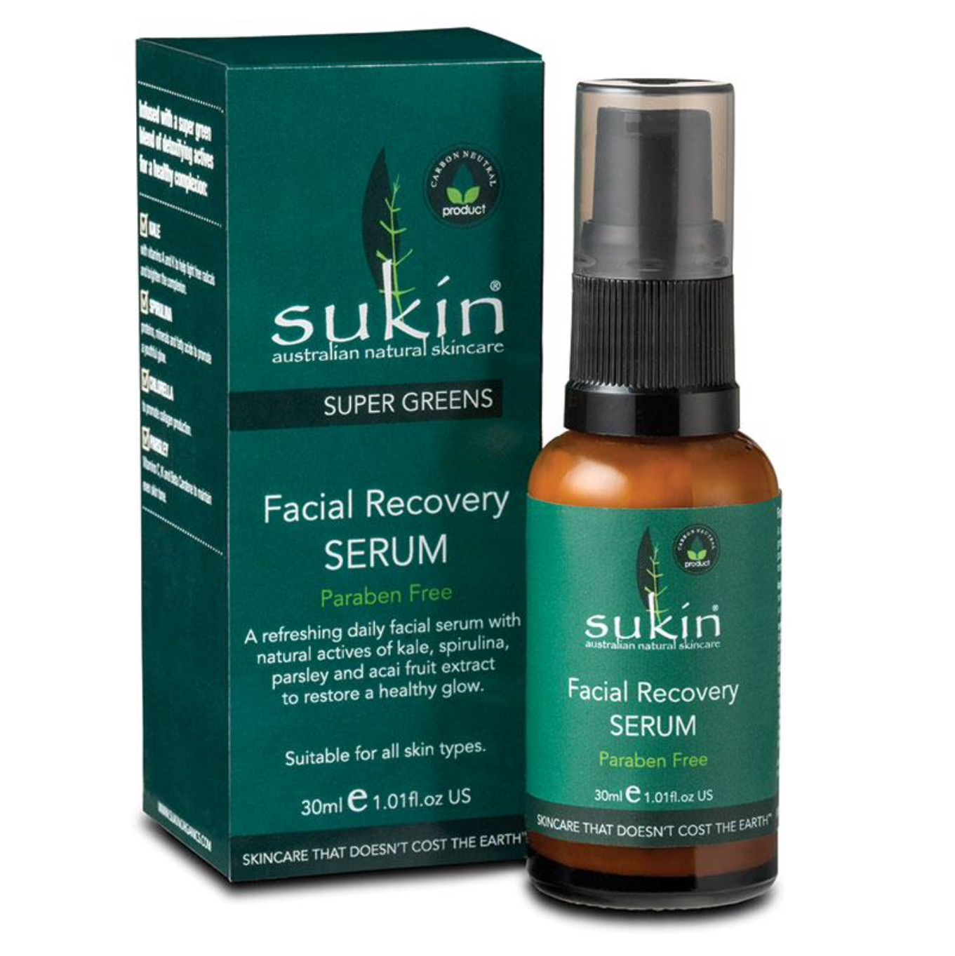 Sukin Super Greens Facial Recovery Serum (30 ml)