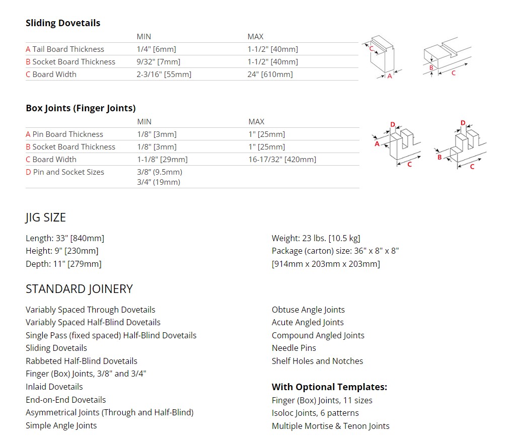 LEIGH D4RM Pro Dovetail Router Jig Package with AC24 (VRS24 and 1607) Accessories - จิ๊กทำเดือยหางเหยี่ยว และเดือยกล่องขนาด 24 นิ้ว พร้อมฐานรองเร้าเตอร์และหัวต่อเครื่องดูดฝุ่น กับดอกเร้าเตอร์ชุด 12 ดอก AC-24 *(สินค้า Pre Order)