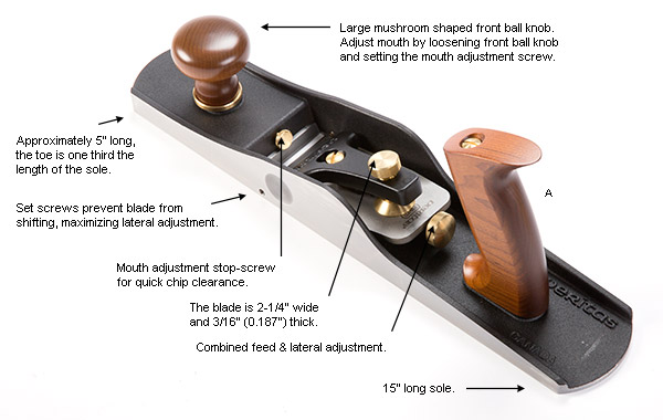 VERITAS Low Angle Jack Plane No. 62 with PM-V11 or A2 blades - กบ Jack Plane No.62 องศาต่ำของ Veritas มีเหล็กใบกบให้เลือก 2 แบบคือ PM-V11 หรือ A2 (สินค้าสั่งซื้อล่วงหน้า Pre-Order)