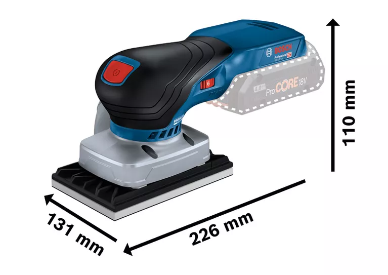 BOSCH GSS 18V-13 18V Cordless Orbital Sander (Tool only, without battery, without charger) - เครื่องขัดกระดาษทรายไร้สายแบบสั่นสะเทือน 18 โวล์ท BOSCH รุ่น GSS 18V-13 (ไม่มีแบตเตอรี่ ไม่มีแท่นชาร์จ) - 06019L0101 (Pre-Order)