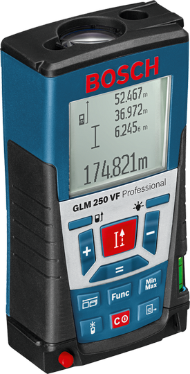 BOSCH GLM 250 VF 250m. Laser Measure - เครื่องวัดระยะด้วยเลเซอร์รุ่นสุดยอดของบ๊อชที่วัดได้ไกลถึง 250 ม. BOSCH รุ่น GLM 250 VF - 0601072FK0
