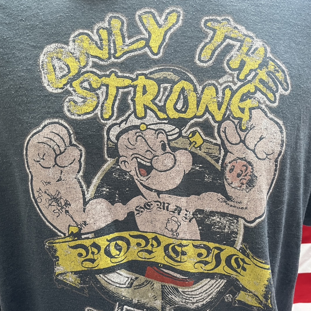 เสื้อยืดวินเทจ มือสอง T-Shirt Vingtage ลายการ์ตูน ป๊อปอาย Popeye งานป้าย POPEYE
