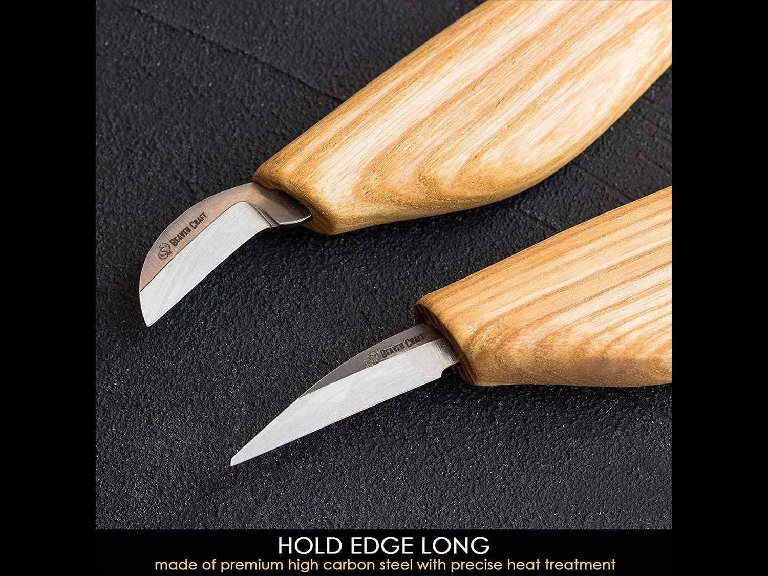 BeaverCraft S16 Whittling Wood Carving Kit ชุดมีกแกะสลักไม้รุ่นมาตรฐาน 2 เล่ม มาพร้อมไม้สำหรับทดลองแกะสลัก รุ่น S16