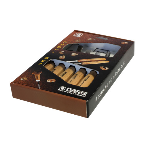 NAREX 894720 - Set of Carving Chisels 6pcs,, WOOD LINE STANDARD ชุดสิ่วสลักไม่รุ่นมาตรฐาน (Made in Czech Republic)