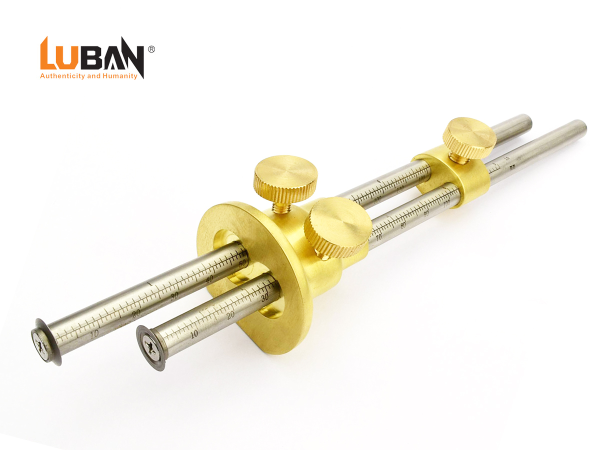 LUBAN Dual Marking Gauge and Shaft Clamp- ขอขีดไม้ใบมีดล้อกลมแบบ 2 แกนพร้อมแคล้มป์ - 05N70.13