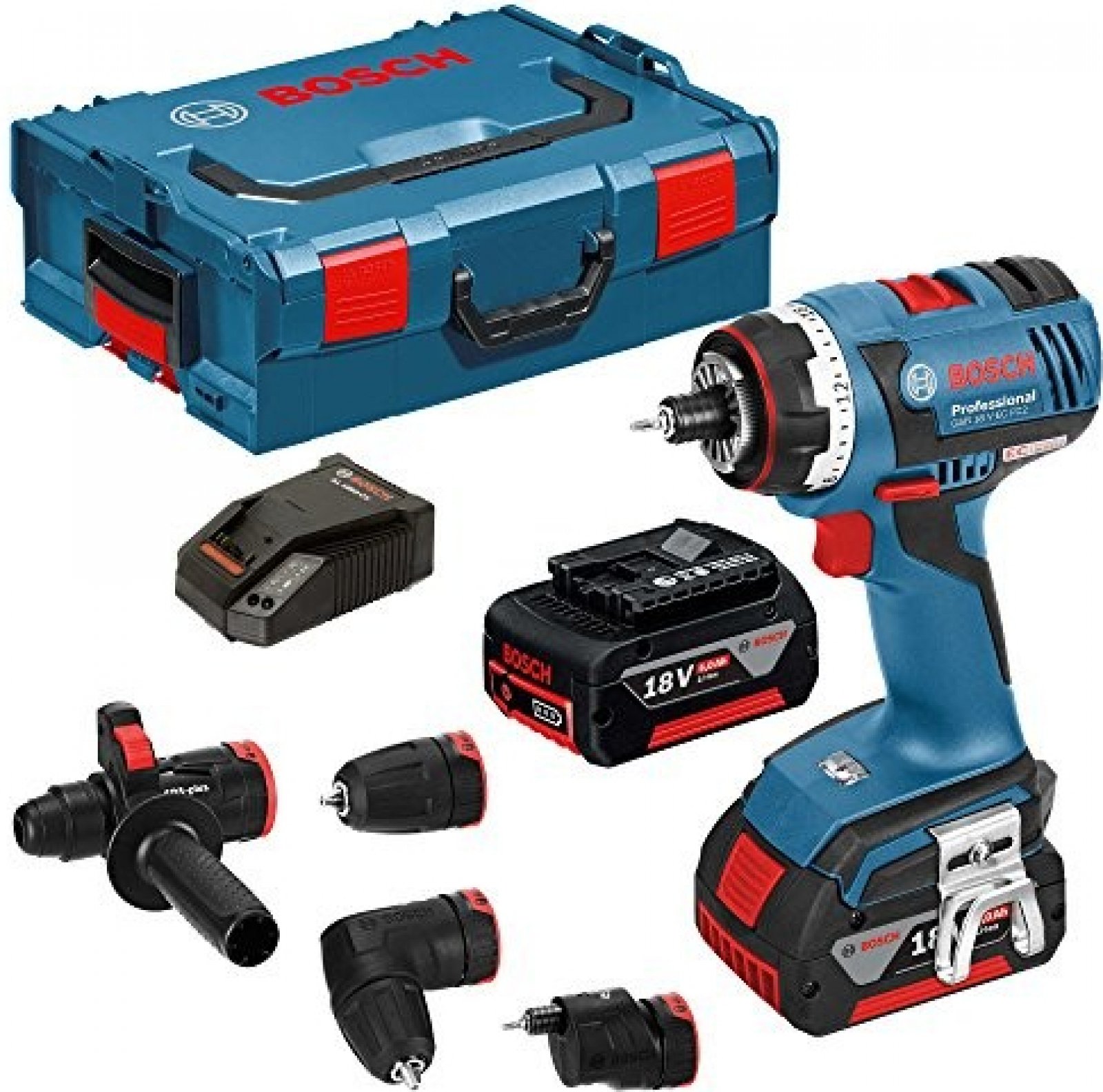BOSCH GSR 18 V-60 FC - 18V Cordless Drill Driver with 2x 4.0 Ah batteries and charger - สว่านไร้สาย 18V. (แบต 4.0 Ah x 2ก้อน และแท่นชาร์จ รุ่น GSR 18 VE-EC FC2 - 06019G7100