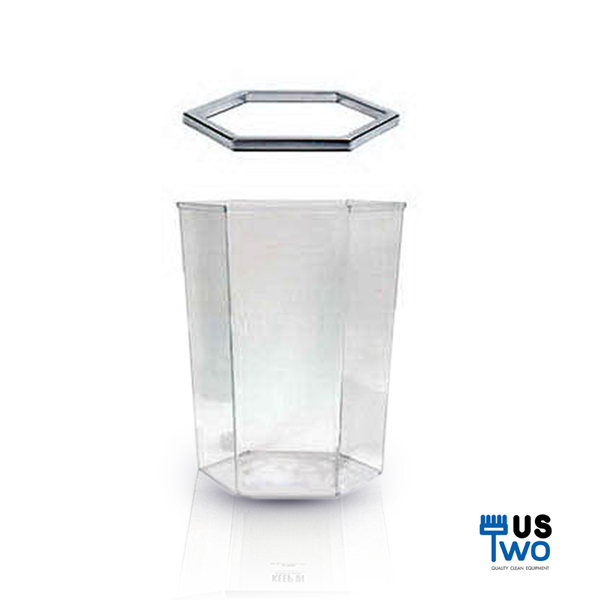 ถังขยะพลาสติกใส หกเหลี่ยม 56 ลิตร