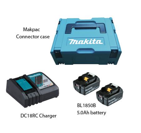 MAKITA MKP1RT182 - Makpac Power Source Kit LXT 18V 5Ah x2 - แบตเตอรี่ 18 โวลท์ 5 แอมป์ 2ก้อน พร้อมแท่นชาร์ทในกล่อง Makpac