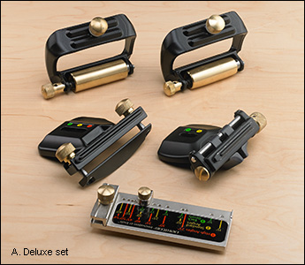 VERITAS Mk.II Deluxe Honing Guide Set ชุดจิ๊กลับใบกบ สิ่ว ชุดพิเศษที่รวมชุดมาตรฐาน และชุดหัวจับสิ่วหน้าแคบ รวมถึงล้อลับใบกบโค้ง