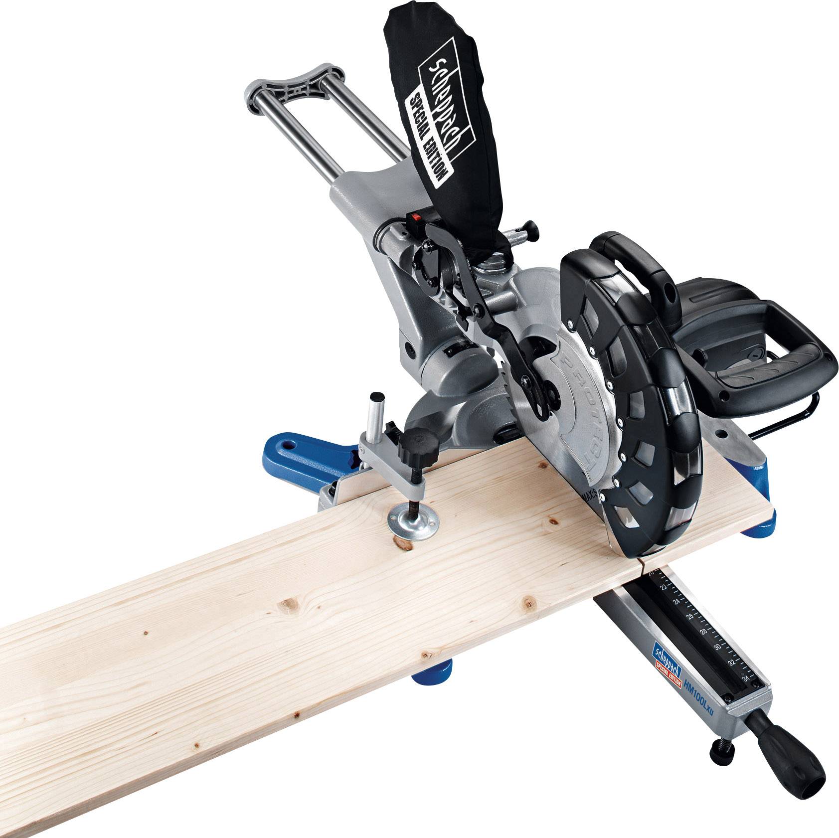 SCHEPPACH HM100LXU 10-Inch/ 260mm Compound Mitre Saw - เลื่อยตัดองศาสไลด์ 10" พร้อมเลเซอร์ช่วยเล็งตัด SCHEPPECH รุ่น HM100LXU - 5901202901
