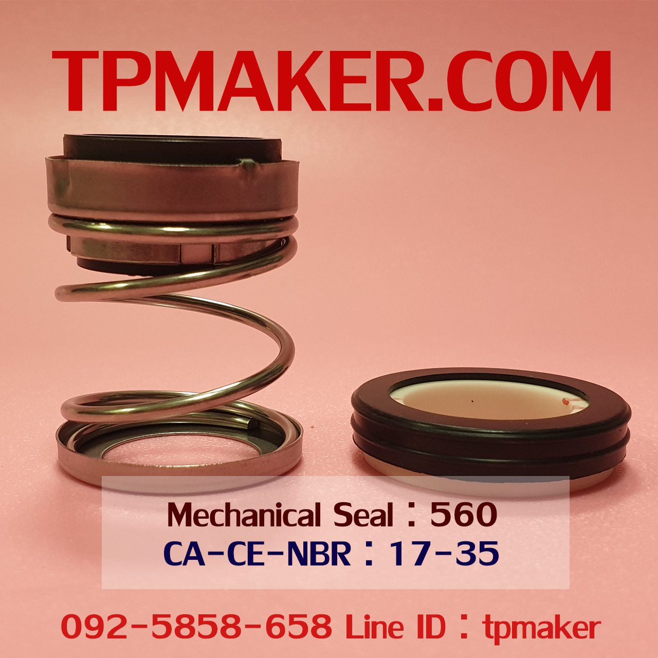 Mechanical Seal แมคคานิคอล ซีล : รุ่น560 สปริงตรง : 17-35 CA-CE-NBR