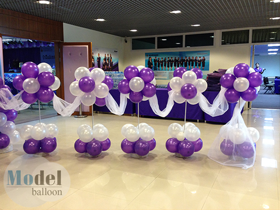 งานรับใบประกาศณียบัตร ตกแต่งเสาลูกโป่ง