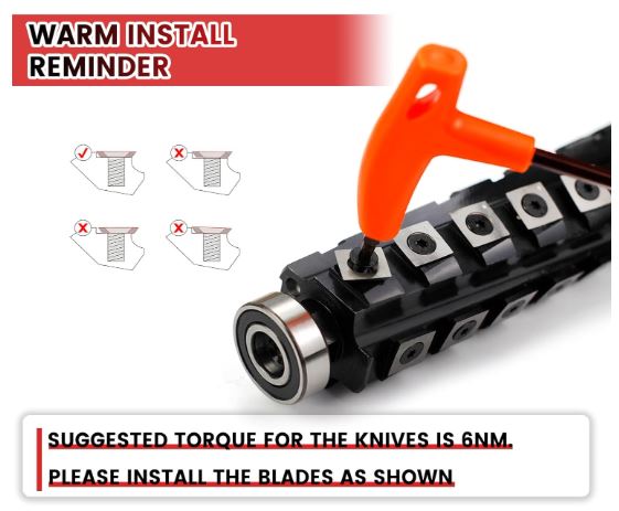 SIT TOOL LC03305 - Helical Cutter Head for MAKITA 2012NB Planer/Thicknesser - ชุดเพลาใบมีดเม็ดคาร์ไบด์คมเกลียว helical เฉือนไม้ SIT TOOL รุ่น LC03305 สำหรับเครื่องรีด มากีต้า รุ่น 2012NB *(สินค้าสั่งซื้อล่วงหน้า Pre-Order)
