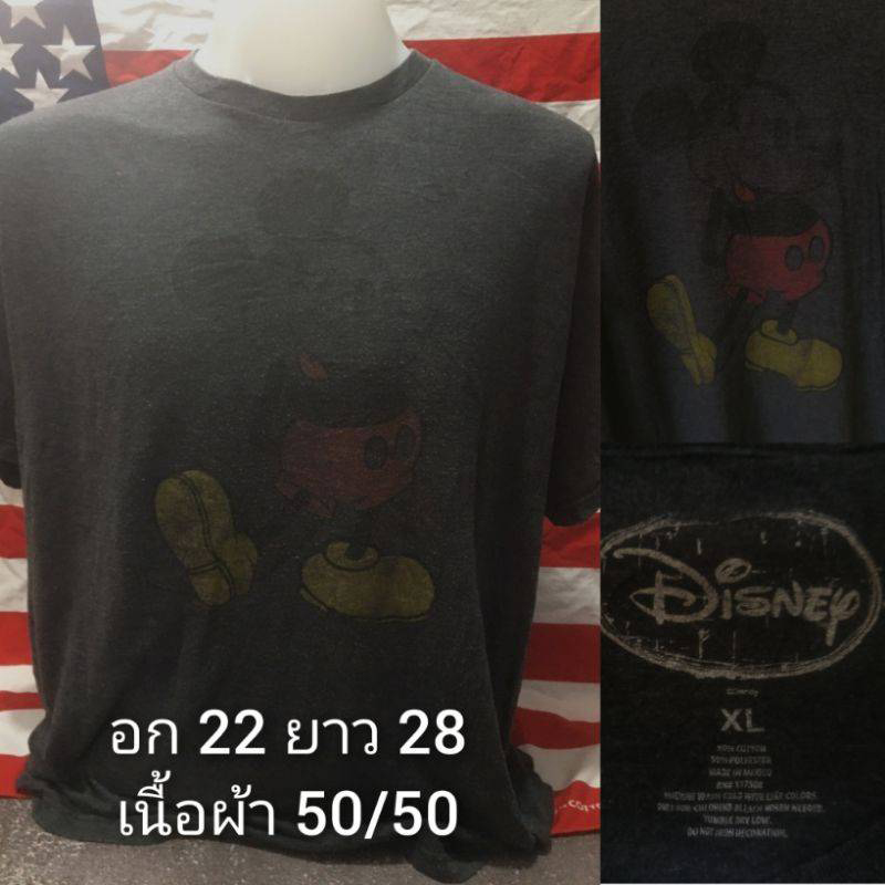 เสื้อยืดวินเทจมือสอง Vintage ลายการ์ตูนมิกกี้เมาส์ Mickey Mouse งานป้ายผ้าเก่า Disney สินค้าพร้อมส่ง