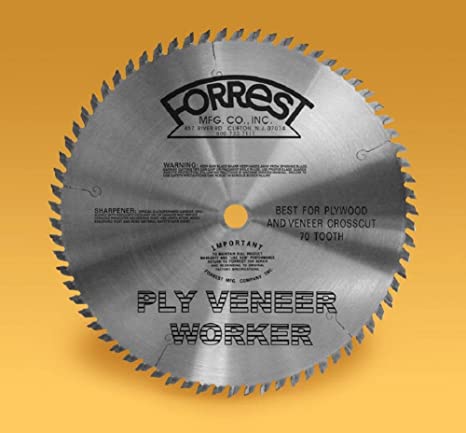 FORREST Ply Veneer Worker 10-Inch x 70T Saw Blade - ใบเลื่อยตัดแผ่นวีเนียร์ แผ่นไม้อัดขนาด 10นิ้ว 70ฟัน FORRESTรุ่น Ply Veneer Worker- PVW19707100