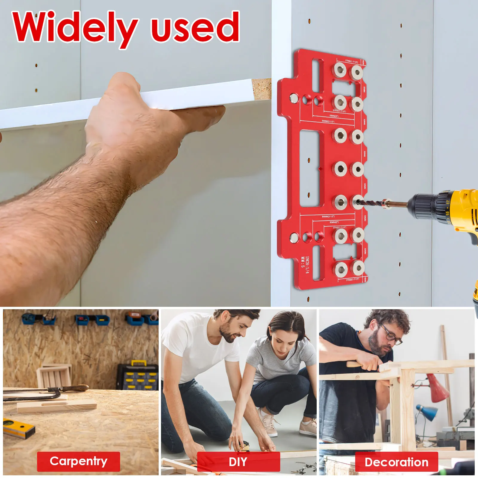 SIT TOOL SIT-KHI3220 Cabinet Hardware Jig and Shelf Pin Jig - จิ๊กสำหรับติดตั้งมือจับ ปุ่มดึง ลิ้นชัก ประตูตู้ และ จิ๊กเจาะรูติดตั้งปุ่มรับชั้นในตู้ SIT TOOL รุ่น SIT-KHI3220