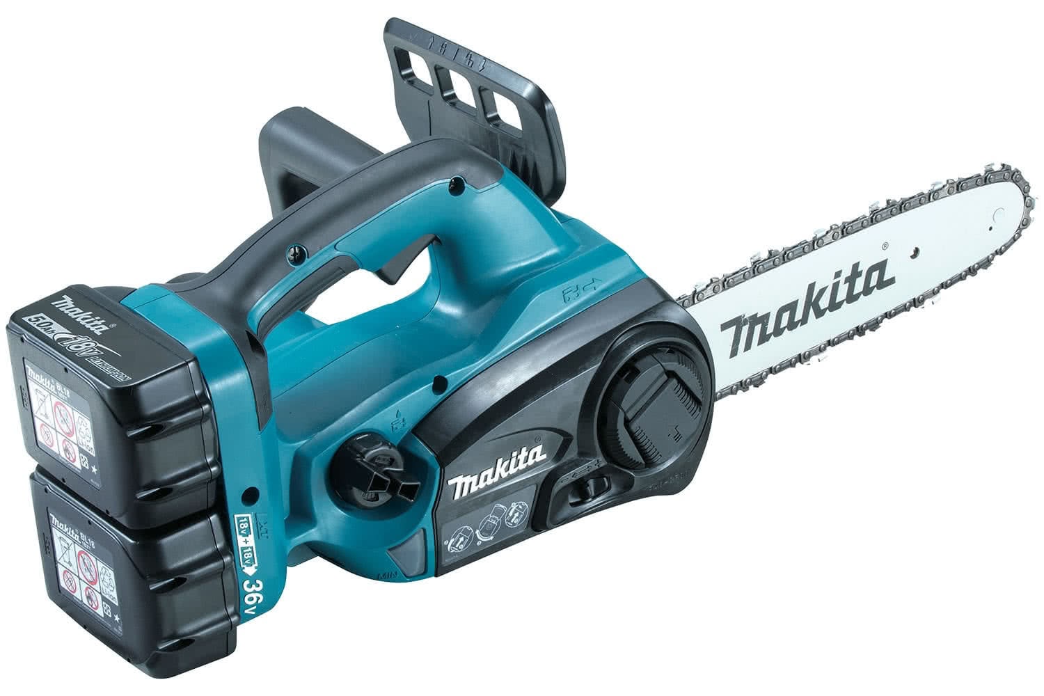 MAKITA DUC252RM2 - 36v 10" Bar Cordless Brushless Motor Chain Saw with 2x4Ah batteries and Charger - เลื่อยโซ่มอเตอร์ไร้แปรงถ่าน ใช้แบตเตอรี่ 36v บาร์โซ่ขนาด 10 นิ้ว พร้อมแบตเตอรี่ 18v 4.0Ah x 2ก้อน พร้อมแท่นชาร์จ