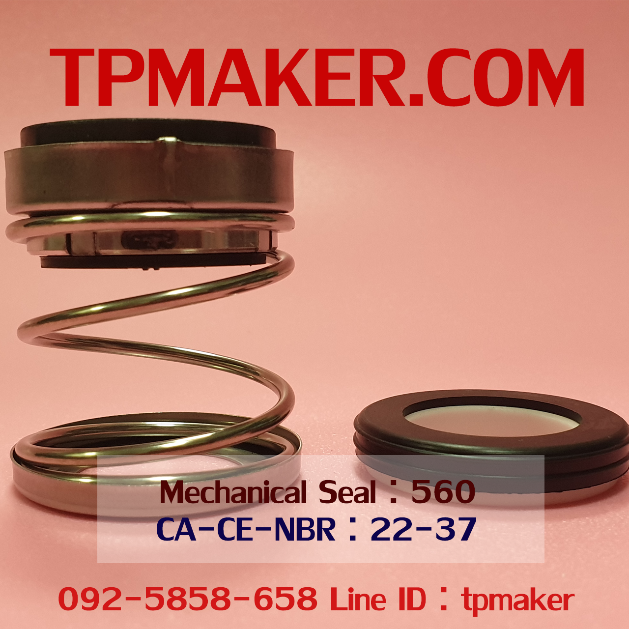 Mechanical Seal แมคคานิคอล ซีล : รุ่น560 สปริงตรง : 22-37 CA-CE-NBR